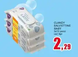 Happy Casa Clandy salviettine baby 3x72 pezzi offerta