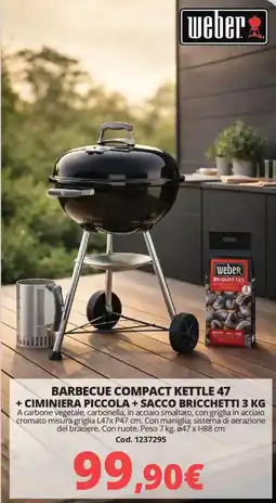 Brico Io weber barbecue compact kettle 47 + ciminiera piccola + sacco bricchetti offerta