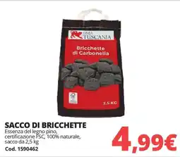 Brico Io Linea tuscania sacco di bricchette offerta