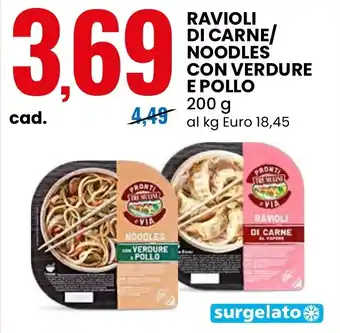 Tre Mulini Ravioli di carne/ noodles con verdure e pollo