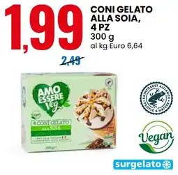 Eurospin AMO ESSERE Coni gelato alla soia offerta