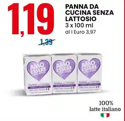 Eurospin AMO ESSERE Panna cucina senza lattoo offerta
