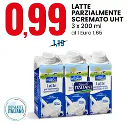 Eurospin Pascoli ITALIANI Latte parzialmente scremato UHT offerta