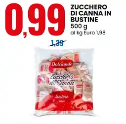 Eurospin Dolciando Zucchero di canna in bustine offerta