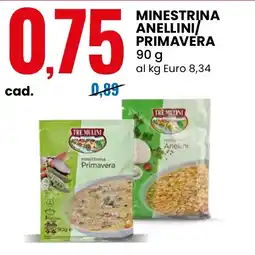 Eurospin Tre Mulini Minestrina anellini/ primavera offerta