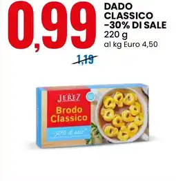 Eurospin JEREZ Dado classico -30% di sale offerta