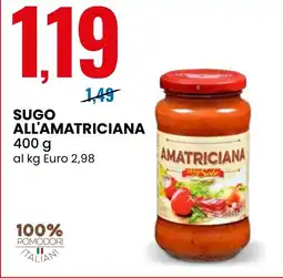 Eurospin Delizie dal Sole Sugo all'amatriciana offerta