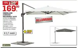 Brico OK Ombrellone a braccio reclinabile 3x4 M offerta
