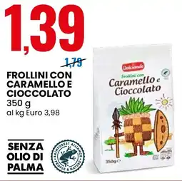 Eurospin Dolciando Frollini con caramello e cioccolato offerta