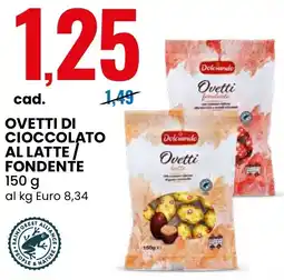 Eurospin Dolciando ovetti di cioccolato al latte fondente offerta