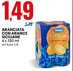Eurospin Blues aranciata con arance siciliane offerta
