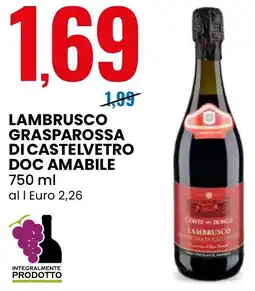 Eurospin Lambrusco grasparossa di castelvetro DOC amabile offerta