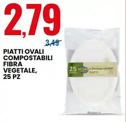 Eurospin SISTEMA Casa Piatti ovali compostabili fibra vegetale offerta