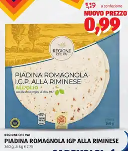 ALDI Regione che vai piadina romagnola igp alla riminese offerta