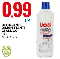 Eurospin Dexal detergente disinfettante classico offerta