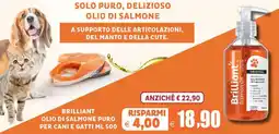 Elite Brilliant olio di salmone puro per cani e gatti offerta