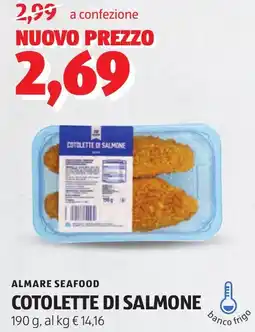 ALDI ALMARE SEAFOOD cotolette di salmone offerta