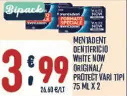 Gruppo Pascar Mentadent dentifricio white now original/ protect offerta
