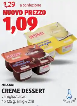 ALDI MILSANI Creme dessert vaniglia/cacao offerta