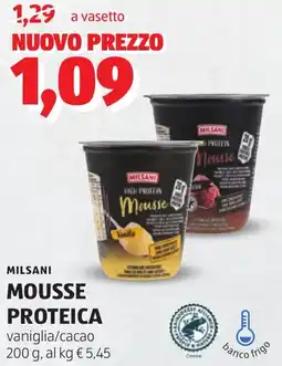 ALDI MILSANI mousse proteica vaniglia/cacao offerta