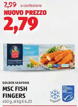 ALDI GOLDEN SEAFOOD msc fish fingers offerta