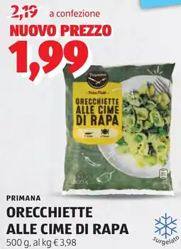 ALDI PRIMANA orecchiette alle cime di rapa offerta