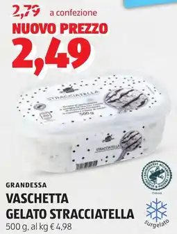 ALDI GRANDESSA Vaschetta gelato stracciatella offerta