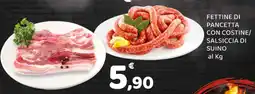 Conad Fettine di pancetta con costine/salsiccia di suino offerta