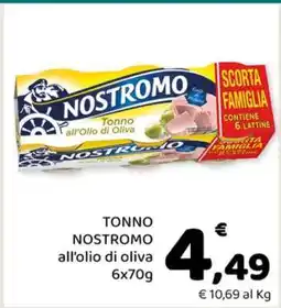 Conad TONNO NOSTROMO all'olio di oliva 6x70g offerta