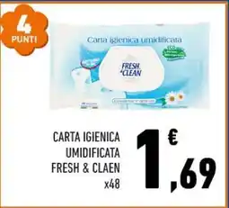 Conad CARTA IGIENICA UMIDIFICATA FRESH & CLEAN x48 offerta