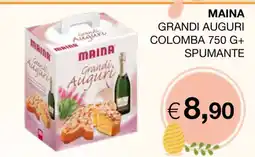 Coop MAINA GRANDI AUGURI COLOMBA 750 G+ SPUMANTE offerta