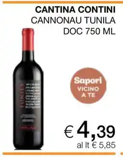 Coop CANTINA CONTINI CANNONAU TUNILA DOC 750 ML offerta