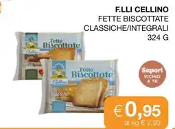 Coop F.LLI CELLINO FETTE BISCOTTATE CLASSICHE/INTEGRALI offerta
