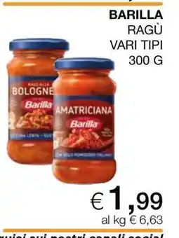 Coop BARILLA RAGÙ VARI TIPI offerta
