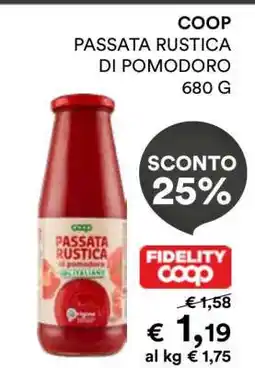 Coop COOP PASSATA RUSTICA DI POMODORO 680 G offerta