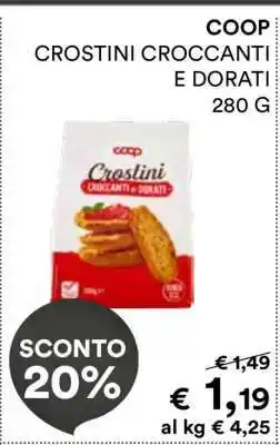 Coop COOP Crostini croccanti e dorati 280 g offerta