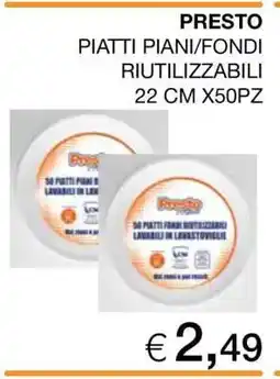Coop PRESTO PIATTI PIANI/FONDI RIUTILIZZABILI offerta