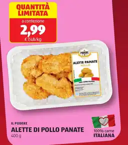 ALDI Il podere alette di pollo panate offerta