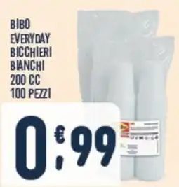 Gruppo Pascar Bibo everyday bicchieri bianchi 200 cc offerta