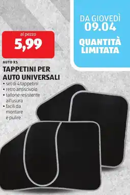 ALDI Auto xs tappetini per auto universali offerta