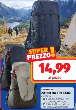 ALDI Adventuridge zaino da trekking offerta