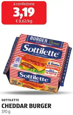 ALDI Sottilette cheddar burger offerta
