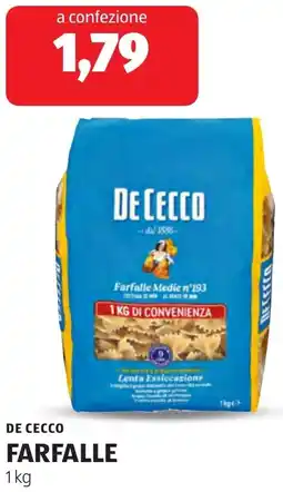ALDI De cecco farfalle offerta