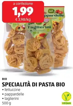 ALDI Bio specialità di pasta bio offerta