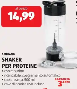 ALDI Ambiano shaker per proteine offerta