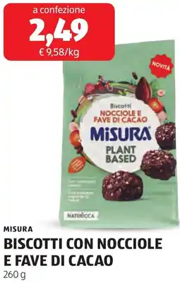ALDI Misura biscotti con nocciole e fave di cacao offerta