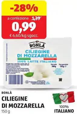 ALDI Bonlà ciliegine di mozzarella offerta