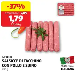 ALDI Il podere salsicce di tacchino con pollo e suino offerta
