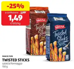 ALDI Snack fun twisted sticks salati/al formaggio offerta