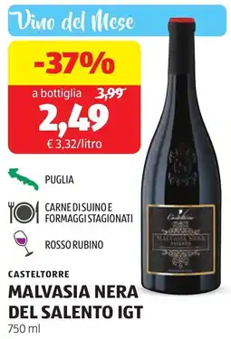 ALDI Casteltorre malvasia nera del salento igt offerta